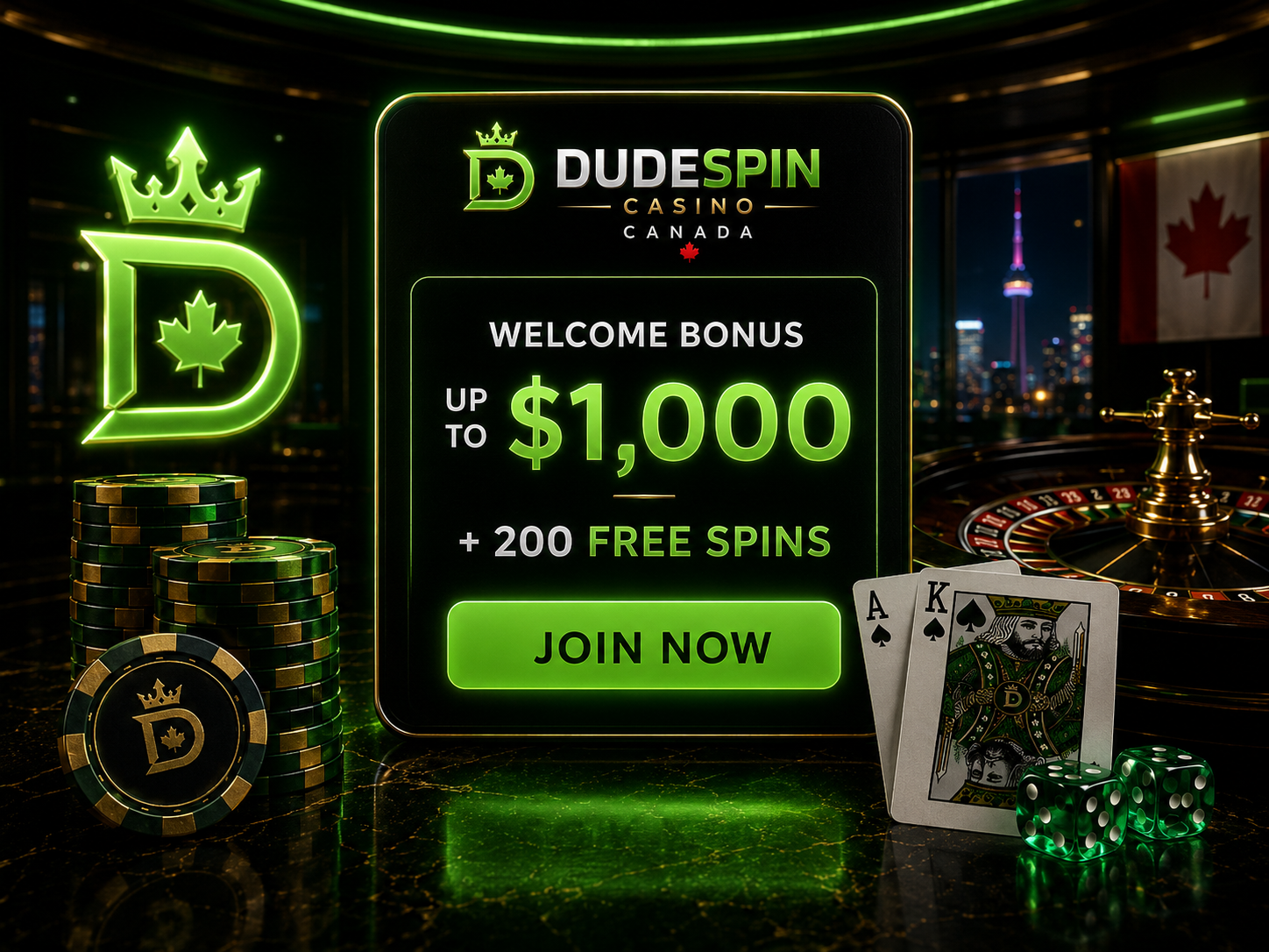 Dudespin Casino welcome bonus Canada Dudespin bonus Canada